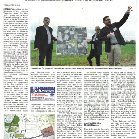 Zeitungsartikel Flächentausch für Kiesabbau