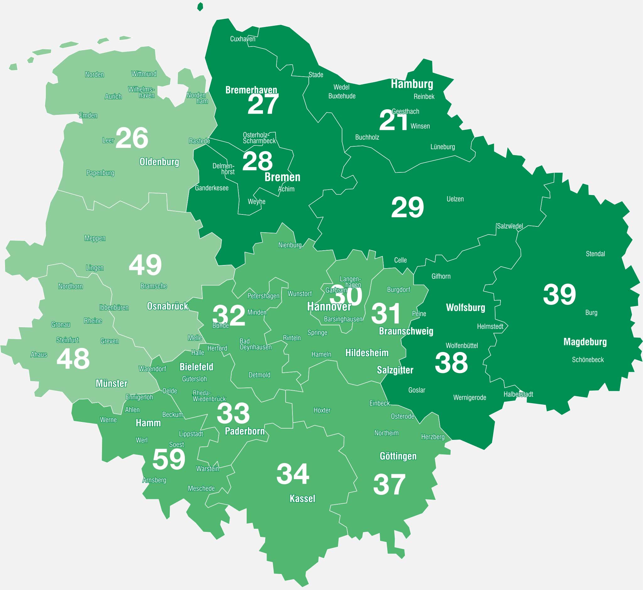 Vertriebsgebiete Vertriebsgebiete